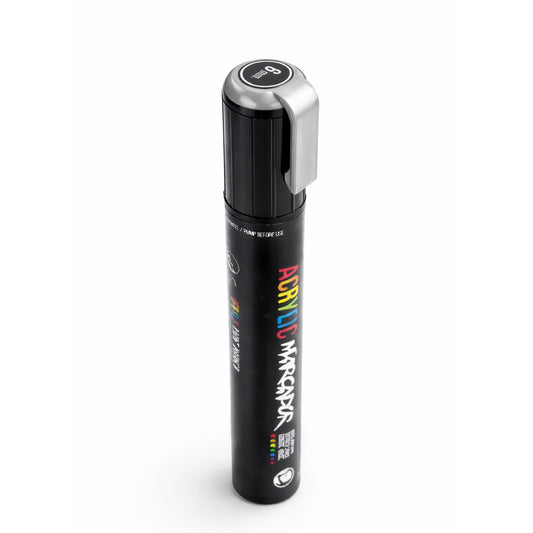 Rotulador corrector de pintura acrílica. Gris metalizado 9006