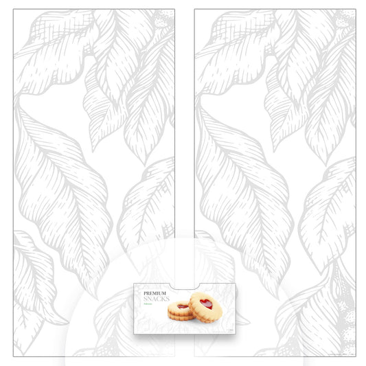 Elementos del kit de vinilos adhesivos para máquinas expendedoras Necta Snakky. Diseño Premium White