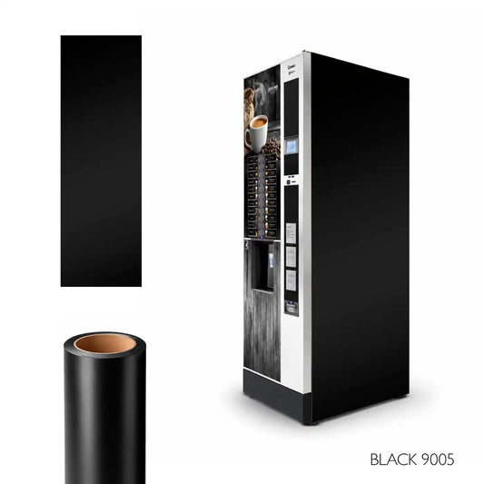 Vinilos adhesivos a medida para laterales de máquinas expendedoras color Black 9006