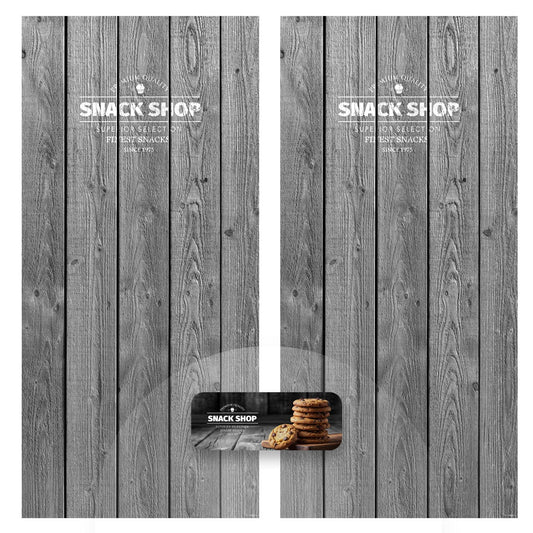 Elementos del kit de vinilos adhesivos frontales y laterales para máquinas expendedoras Necta Melodía Coffee Shop