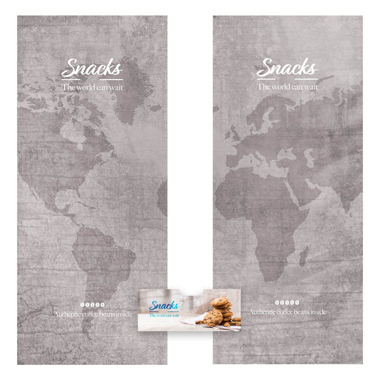 Elementos del kit de vinilos adhesivos frontales y laterales para máquinas expendedoras Necta New Sapphire