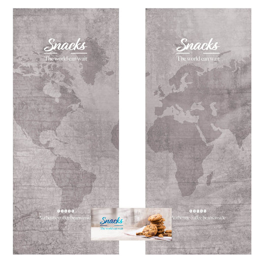 Elementos del kit de vinilos adhesivos frontales y laterales para máquinas expendedoras Necta Samba New Sapphire