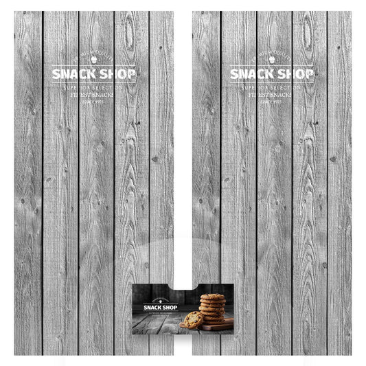 Elementos del kit de vinilos adhesivos frontales y laterales para máquinas expendedoras Necta Snakky Coffee Shop