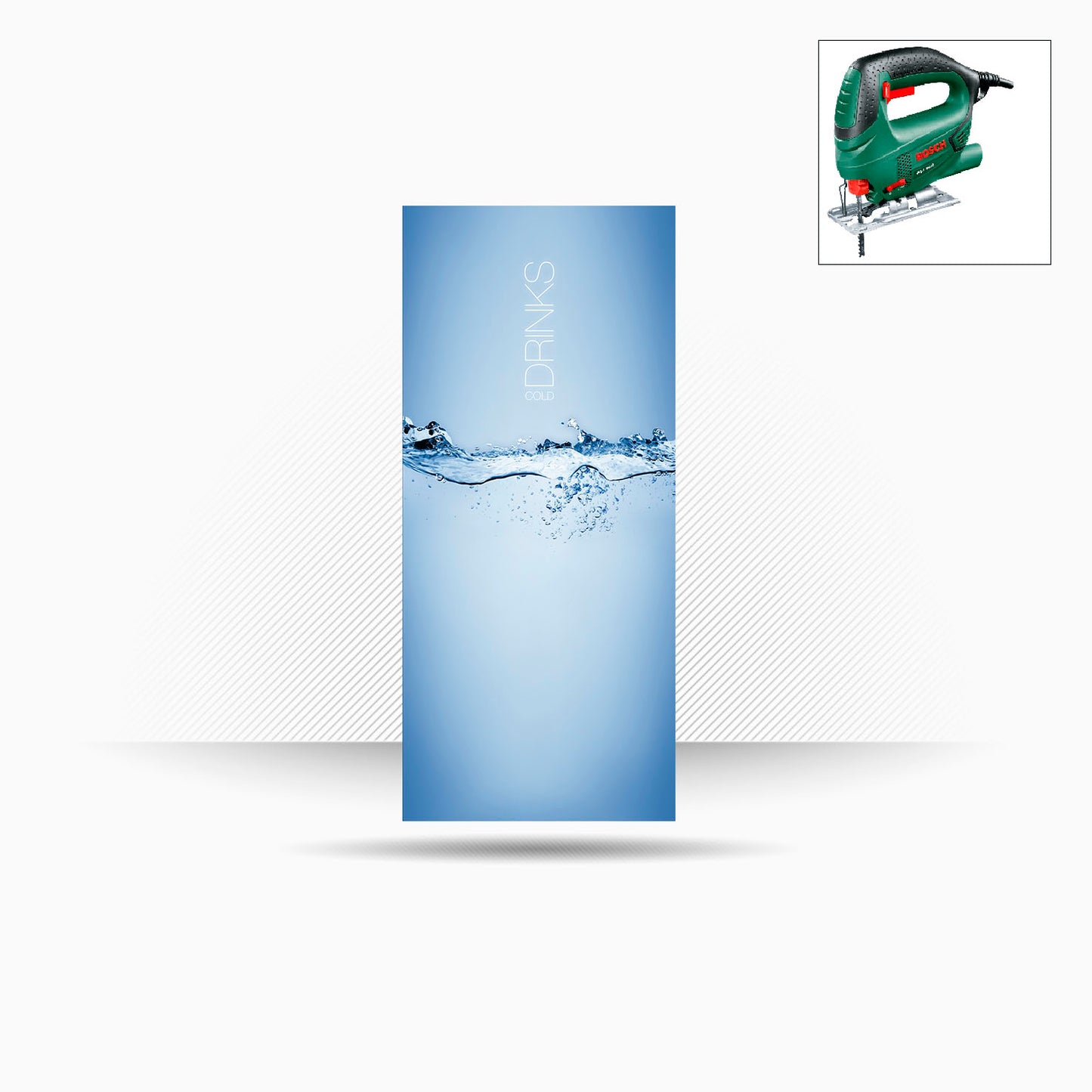 Panel de policarbonato estándar. 77x185cm. "Cold Blue"