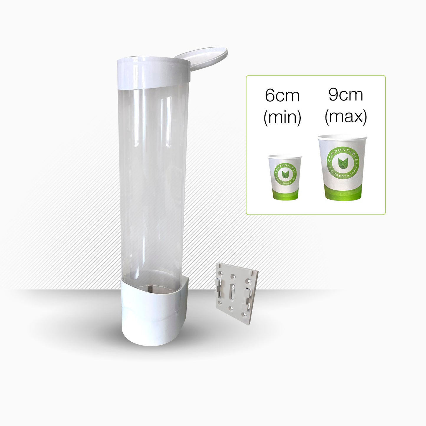 Dispensador de vasos de 6cm a 9cm