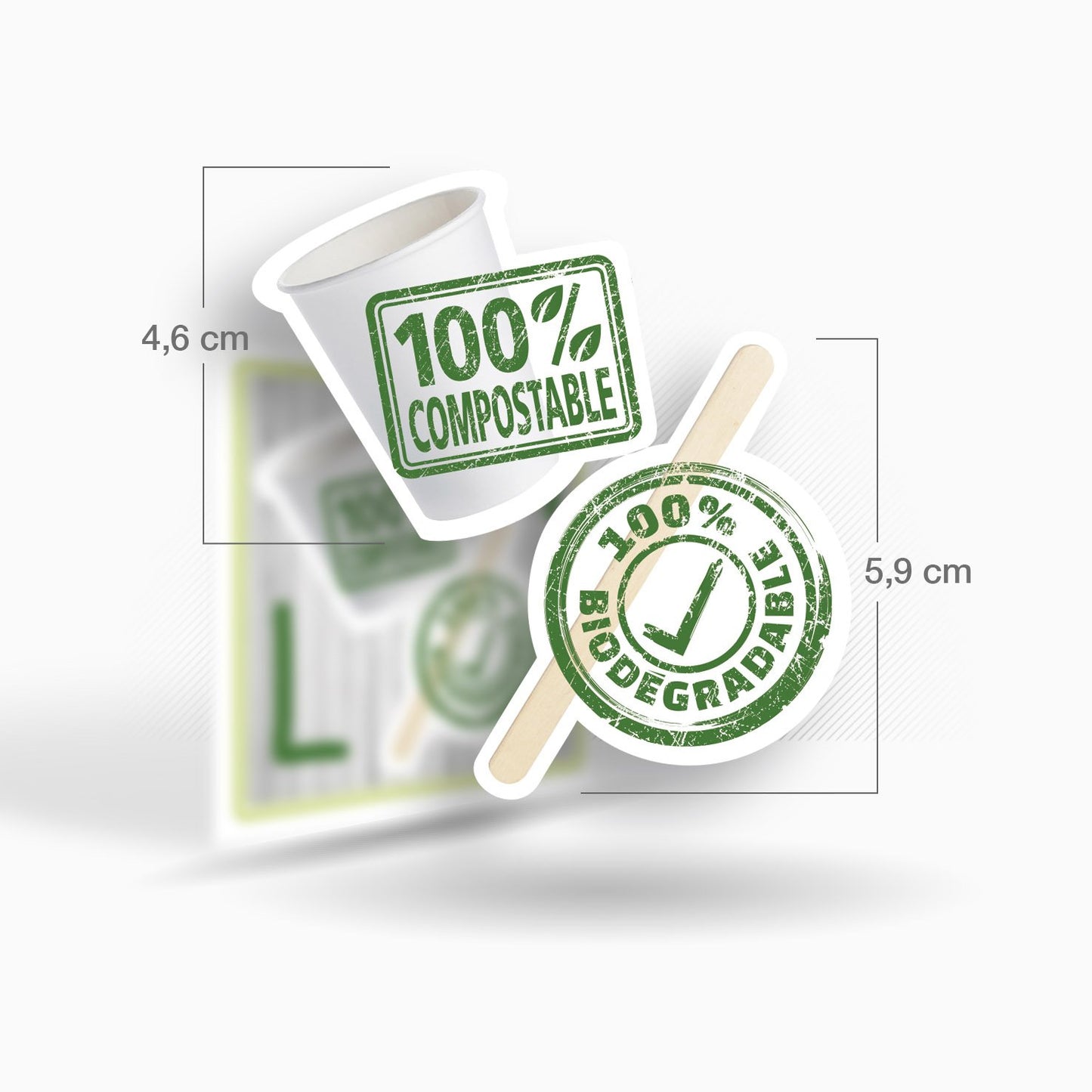 Pegatinas Biodegradable - Compostable (10+10)