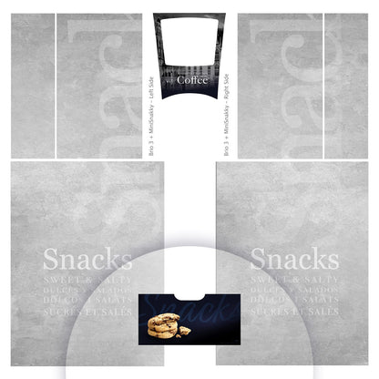 Kit de vinilos adhesivos para máquinas expendedoras Necta Mini Snakky + Brio 3 Bruge