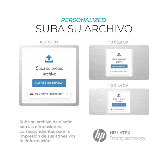 Adhesivos de información - Suba su archivo