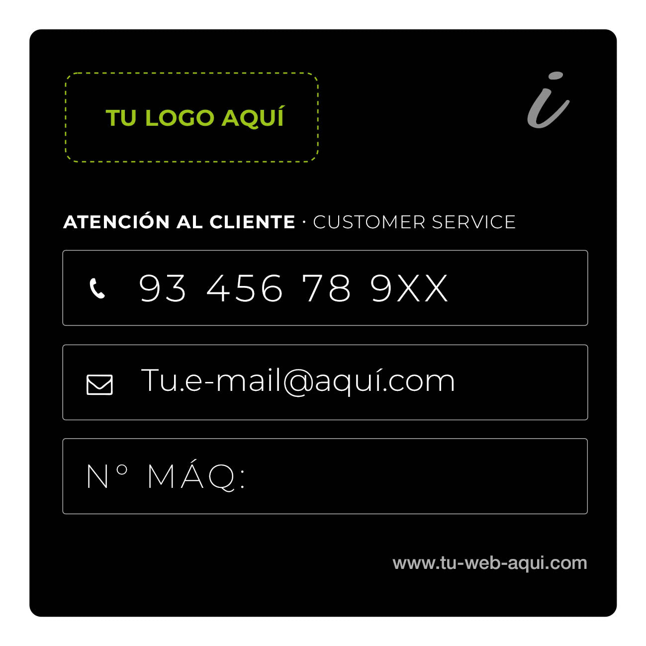 Adhesivos de información - Personalizables