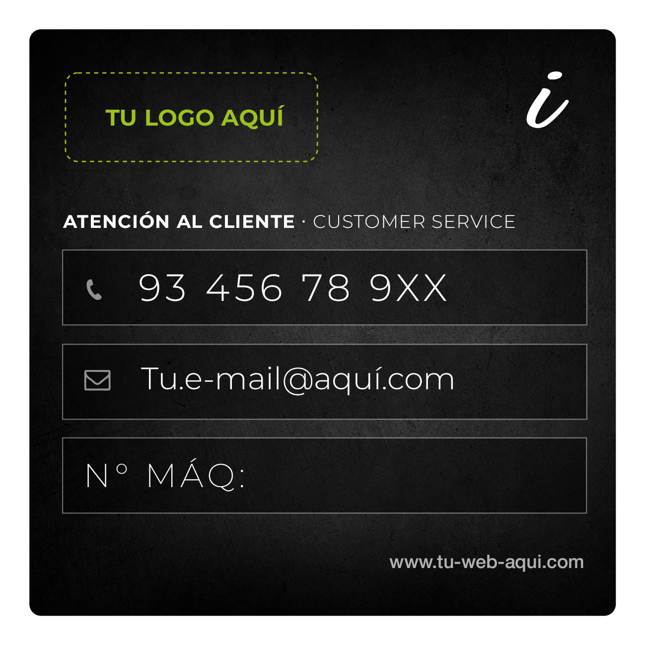 Adhesivos de información - Personalizables