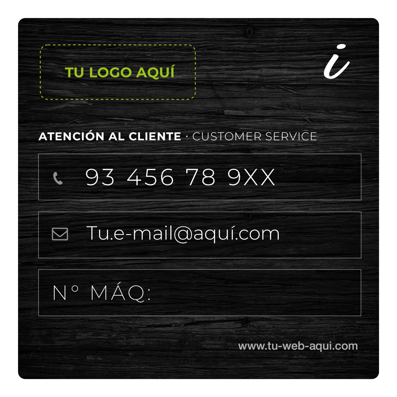 Adhesivos de información - Personalizables