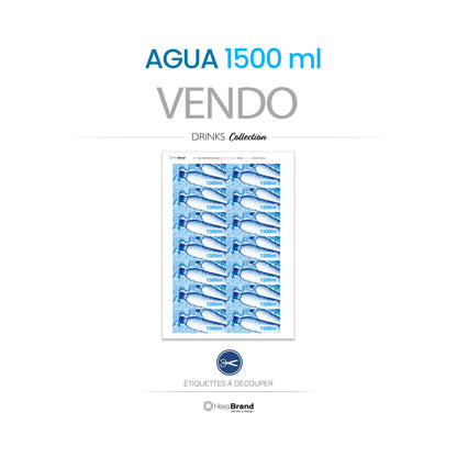 Vendo - Etiquetas de selección Agua 500 ml - Agua 1500 ml