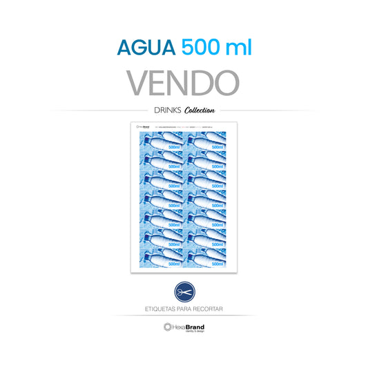 Vendo - Etiquetas de selección Agua 500 ml - Agua 1500 ml