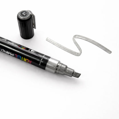 Rotulador corrector de pintura acrílica. Gris metalizado 9006