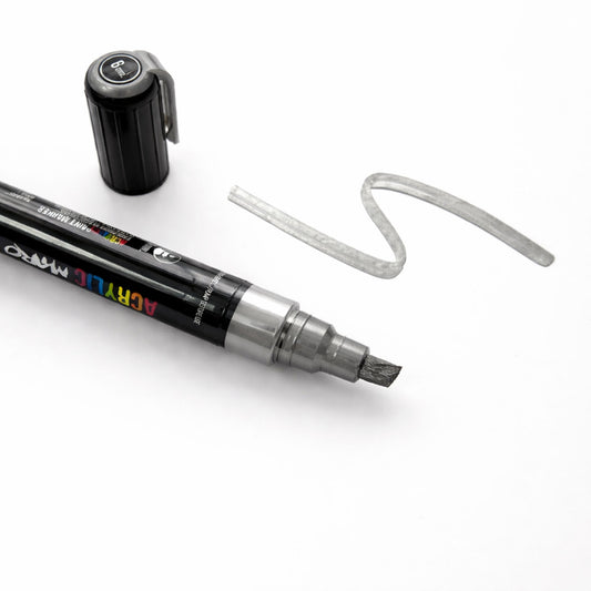 Rotulador corrector de pintura acrílica. Gris metalizado 9006