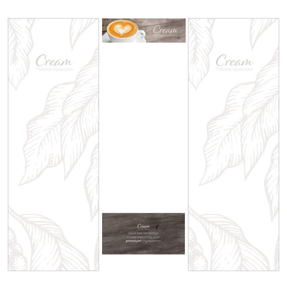Elementos del kit de vinilos adhesivos para máquinas expendedoras Necta Barista Pro 500. Diseño Cream