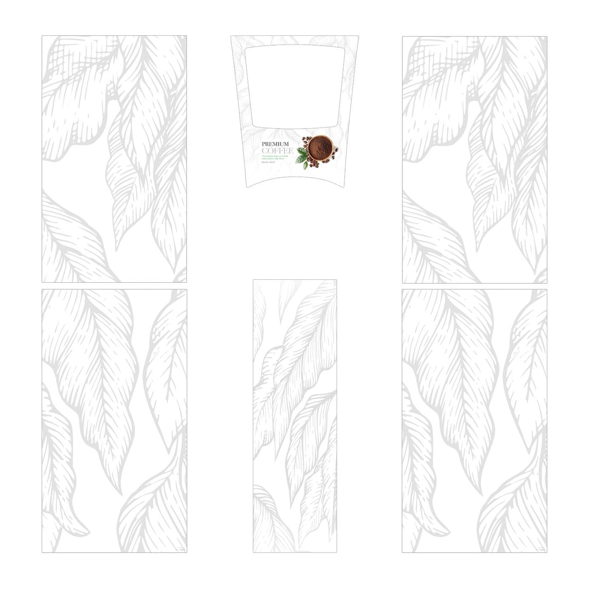 Elementos del kit de vinilos adhesivos para máquinas expendedoras Necta Brio 3. Diseño Premium White