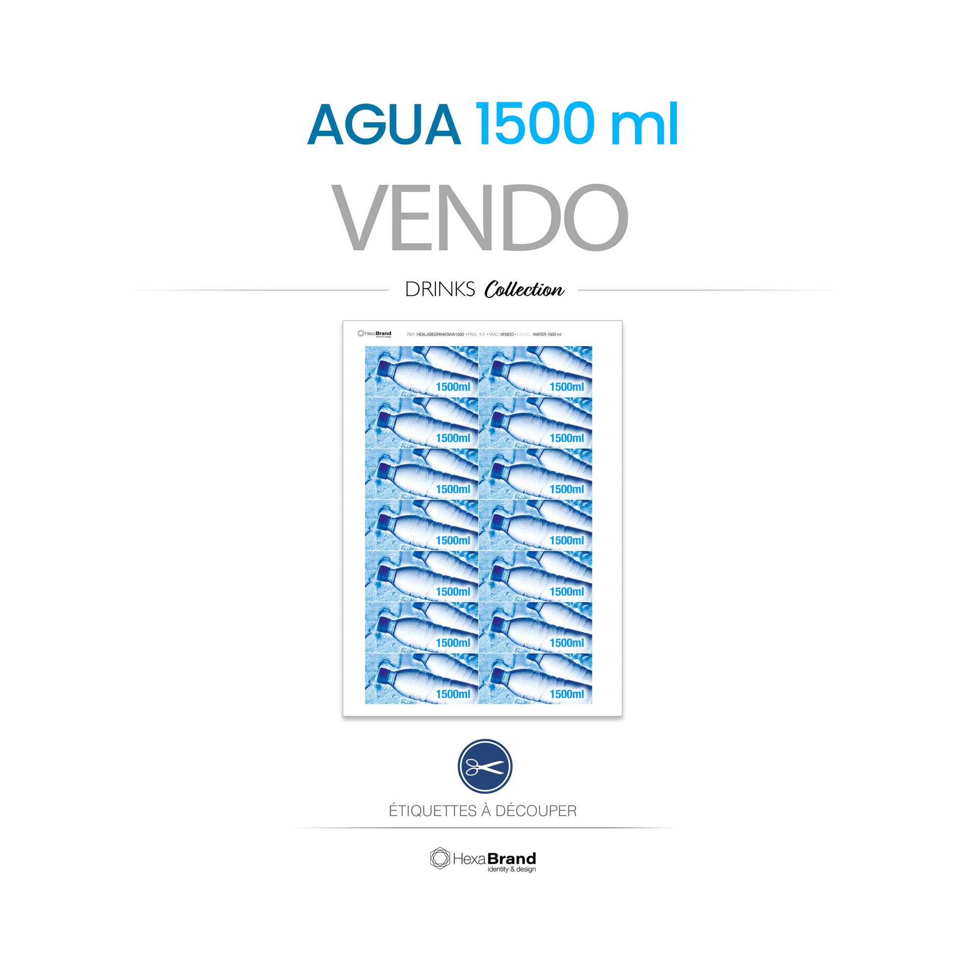 Etiquetas para máquinas expendedoras de botellas de agua Vendo 1500ml