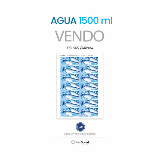 Etiquetas para máquinas expendedoras de botellas de agua Vendo 1500ml