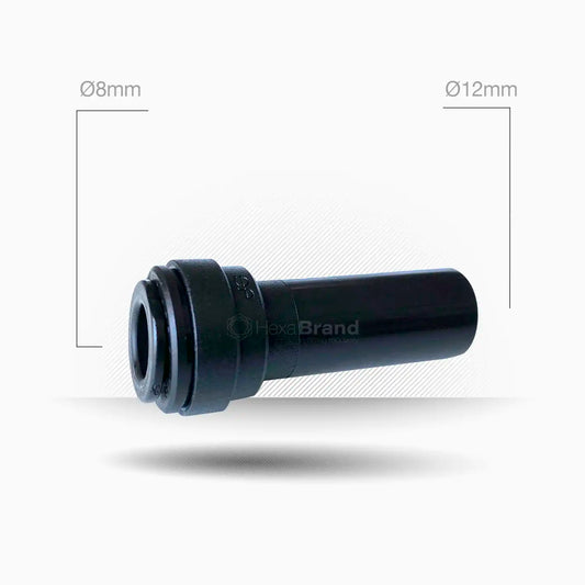 Reductor Push-Fit John Guest PM061208E de tubo Ø 12 mm a Ø 8 mm