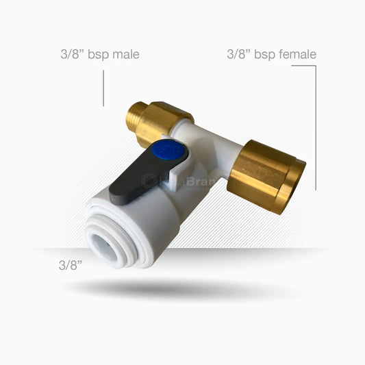 Válvula de cierre acodada John Guest ASV7 Push-Fit 3/8” BSP × tubo Ø 8 mm
