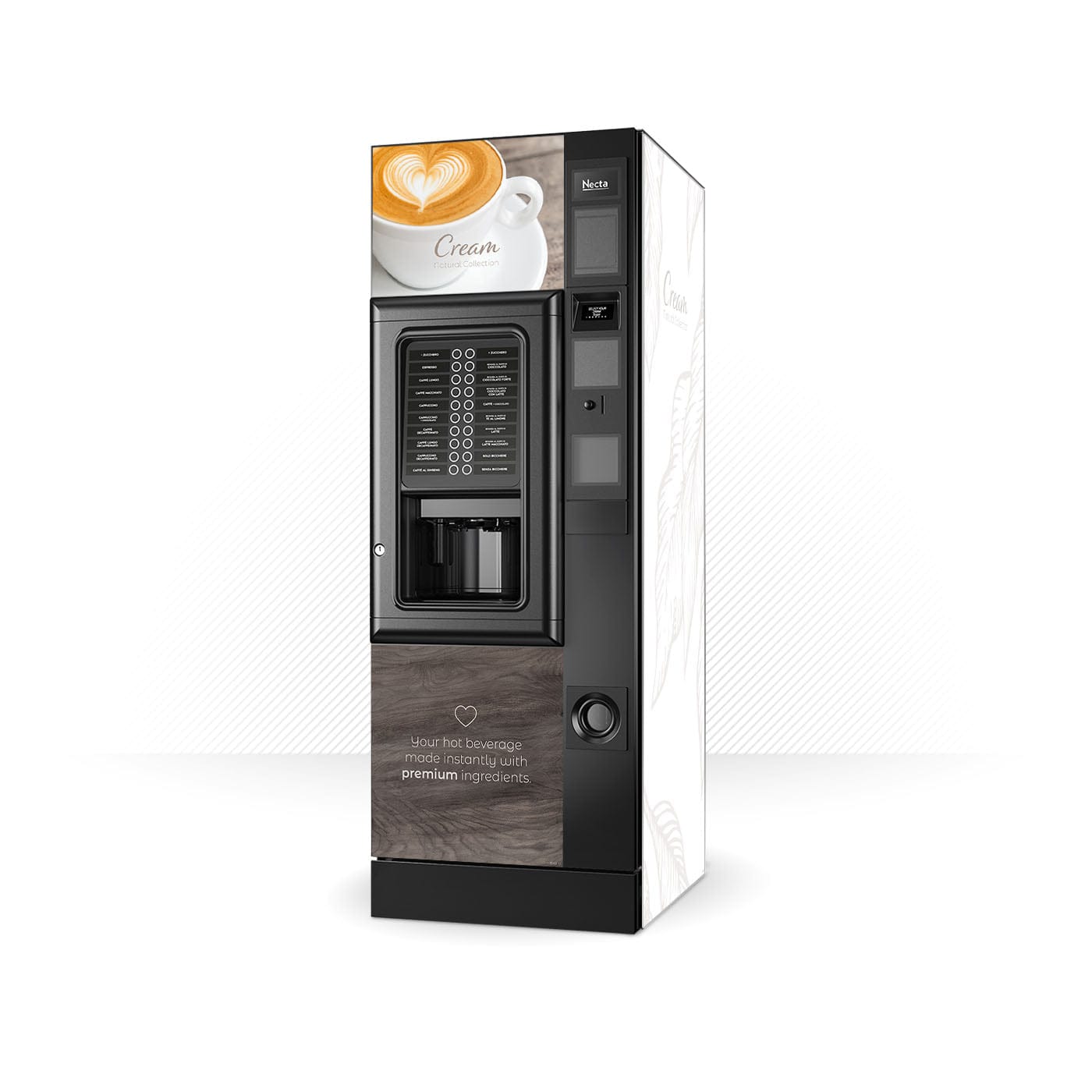 Kit de vinilos adhesivos para máquinas expendedoras Necta Barista Classic 500 Cream