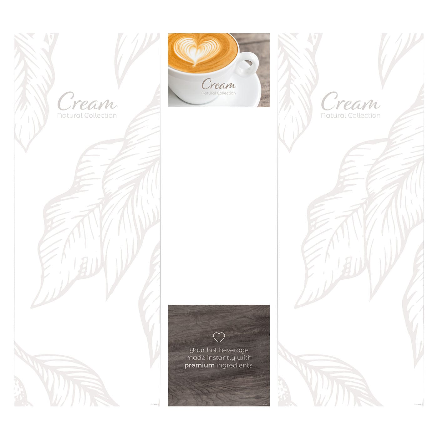 Elementos del kit de vinilos adhesivos frontales y laterales para máquinas expendedoras Necta Barista Classic 500 Cream