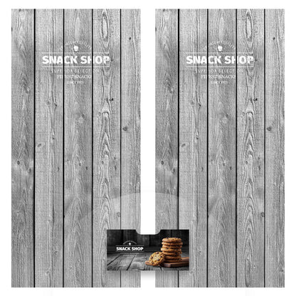 Elementos del kit de vinilos adhesivos frontales y laterales para máquinas expendedoras Necta Snakky Coffee Shop