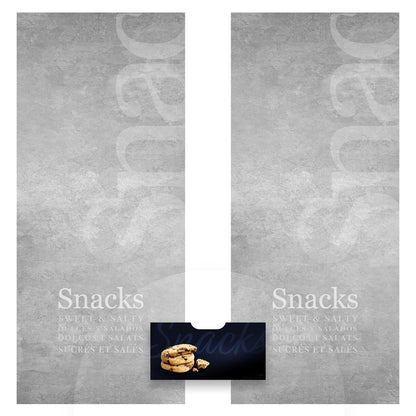 Elementos del kit de vinilos adhesivos frontales y laterales para máquinas expendedoras Necta Snakky Max Brugge