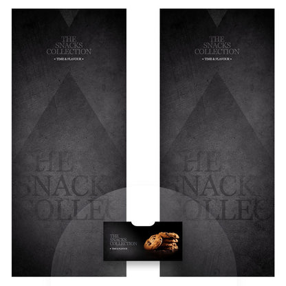 Elementos del kit de vinilos adhesivos frontales y laterales para máquinas expendedoras Necta Snakky Max Time & Flavour