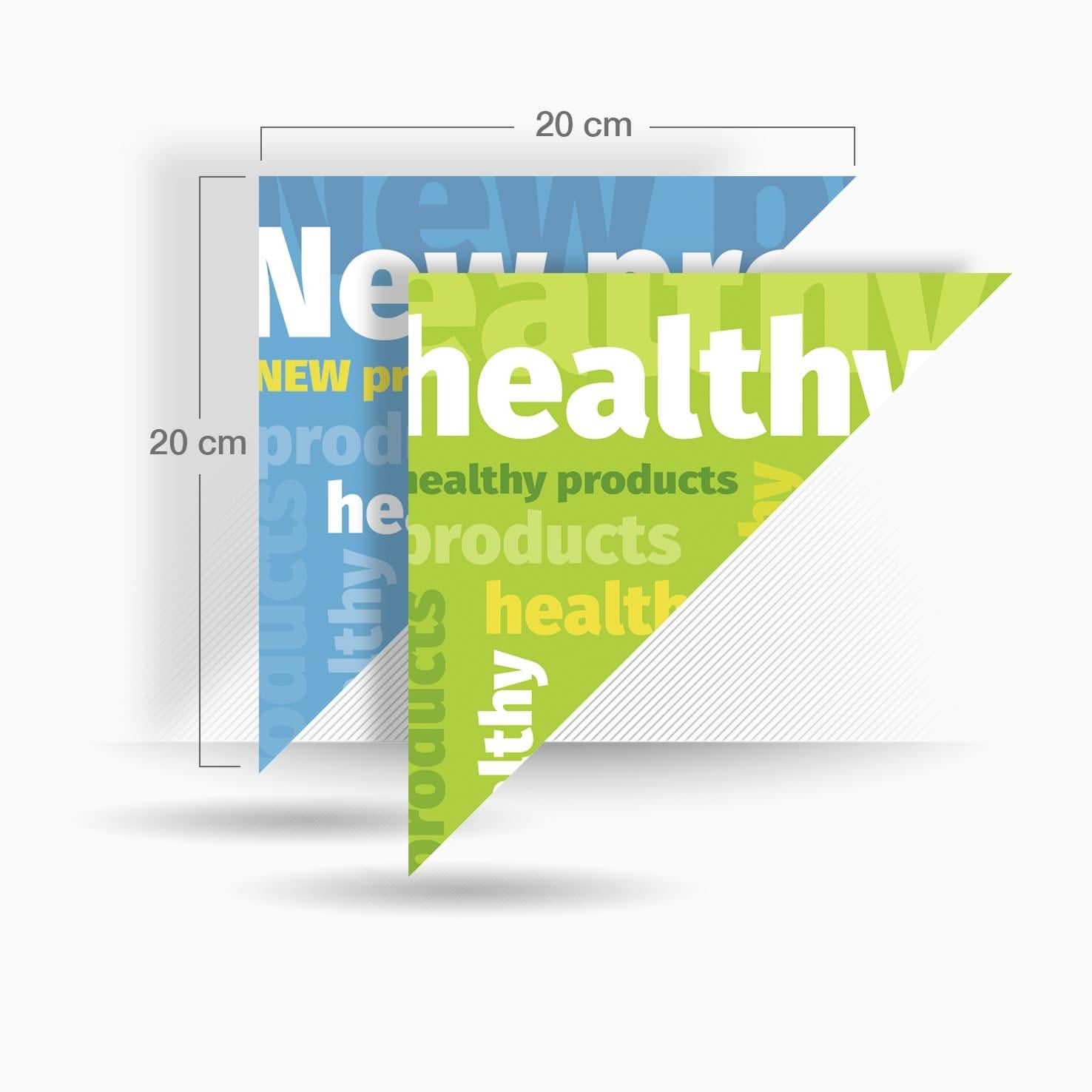 Banner publicitario triangular de productos saludables para máquinas de snacks