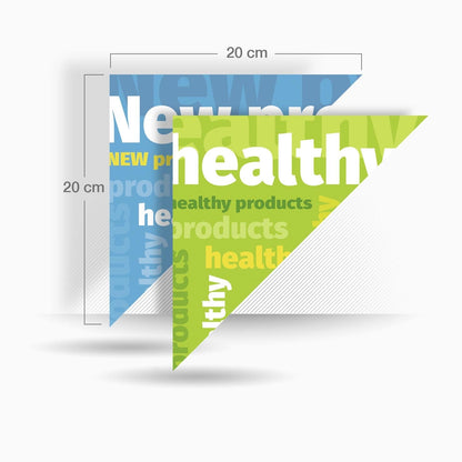 Banner publicitario triangular de productos saludables para máquinas de snacks