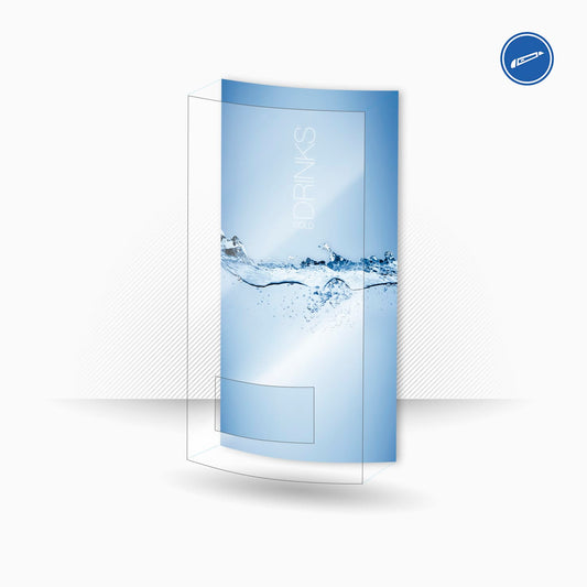 Vinilo adhesivo invertido para paneles máquinas expendedoras latas con diseño Cold Blue